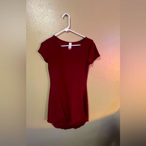 Red pomegranate/maroon no boundaries short sleeved bodycon dress, with tie